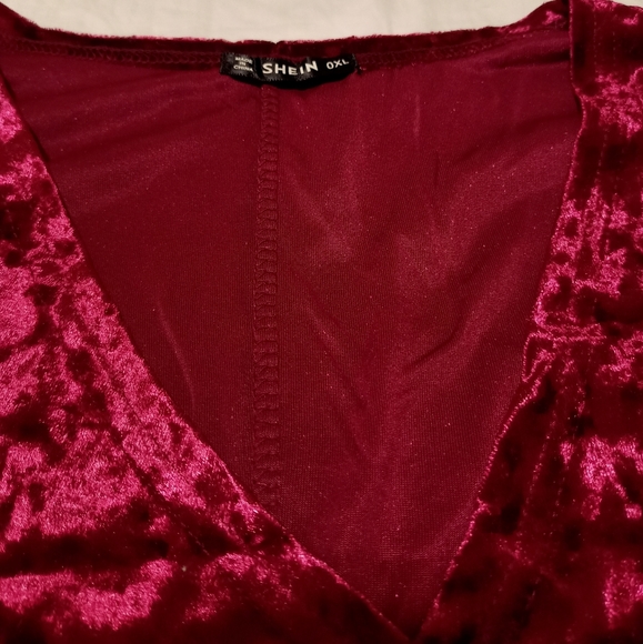 Shein Red Velvet Dress (Shein US XL size) - Picture 2 of 4